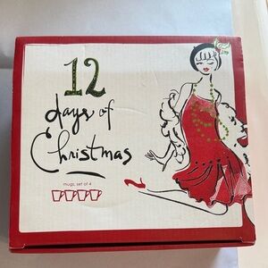 Lenox 12 Days of Christmas White Set of 4 Holiday Seasonal Mugs Coffee Tea Cups